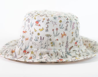 Liberty of London Summer Bucket Hat / Sun Hat / Toddler Bucket Hat / Baby Bucket Hat / Children Sun Hat / Handmade Kids Hat / Theo Animal