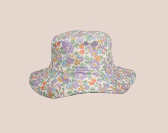 Liberty London Bucket Hat: Betsy Purple Floral, Baby to Adult