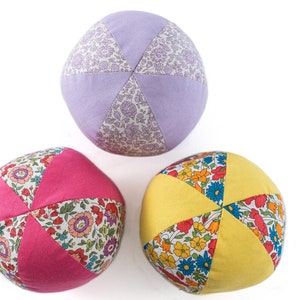 Floral Baby Fabric Ball / Liberty of London Handmade Baby Toy / Soft Play Ball / Jingle Bell Ball / Baby Shower Gift / Hand Made Baby Toy