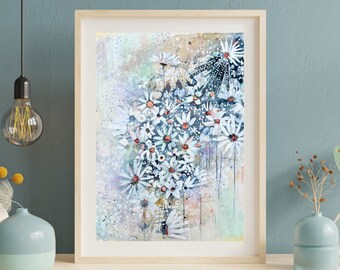 LIMITED EDITION PRINT Artist Signed, Daisy Artwork, Nature Inspired Decor, Spring Refresh, Dreamy Art, Ethereal Artwork, Whimsical Floral