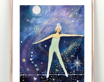 Steady - Print of Original Watercolor by Manda Marble,  Spiritual Art, Celestial Painting