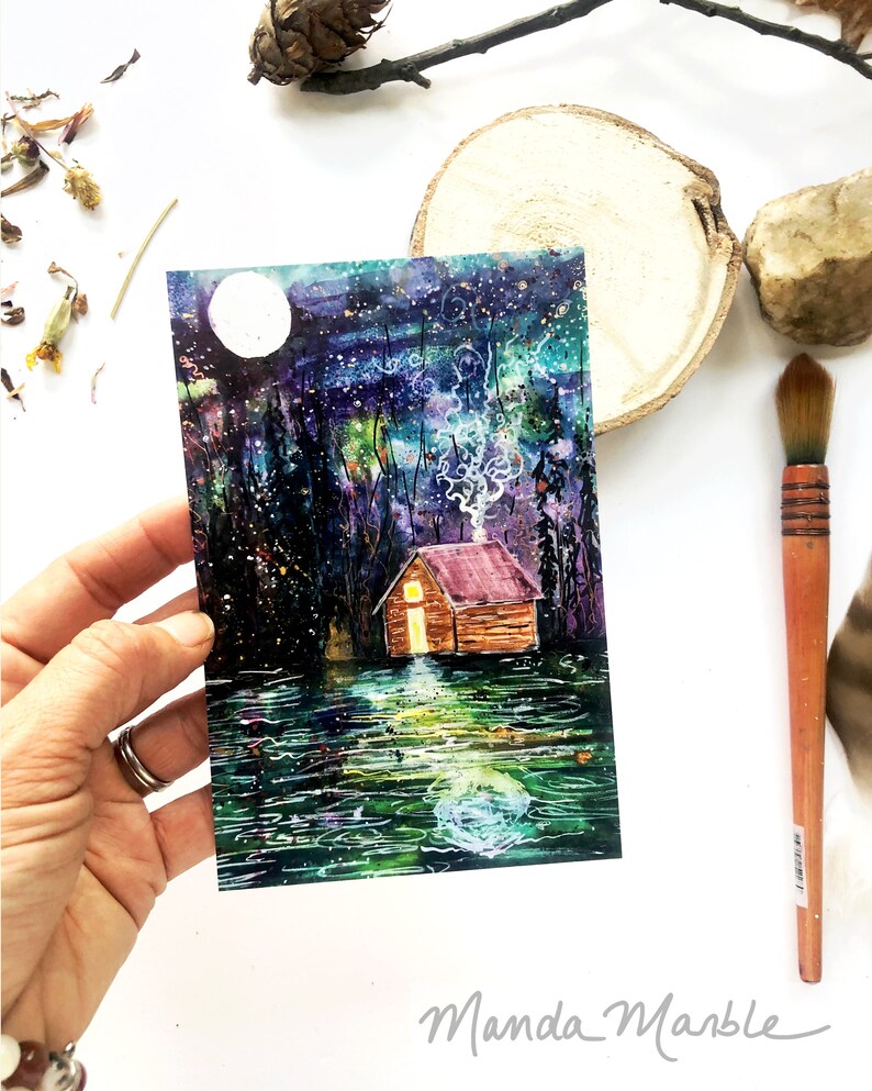 Limited Edition Cabin Painting Original Art Print Framed Etsy