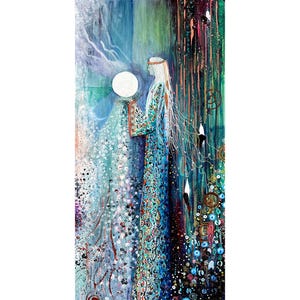 Moon Goddess Art Print: Dreamy Gothic Ethereal Artwork
