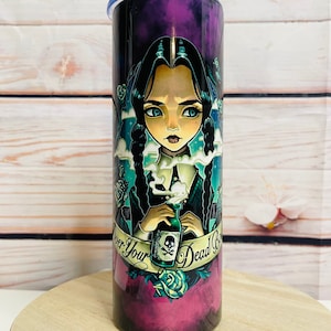 Wednesday Addams Tumbler with lid and straw