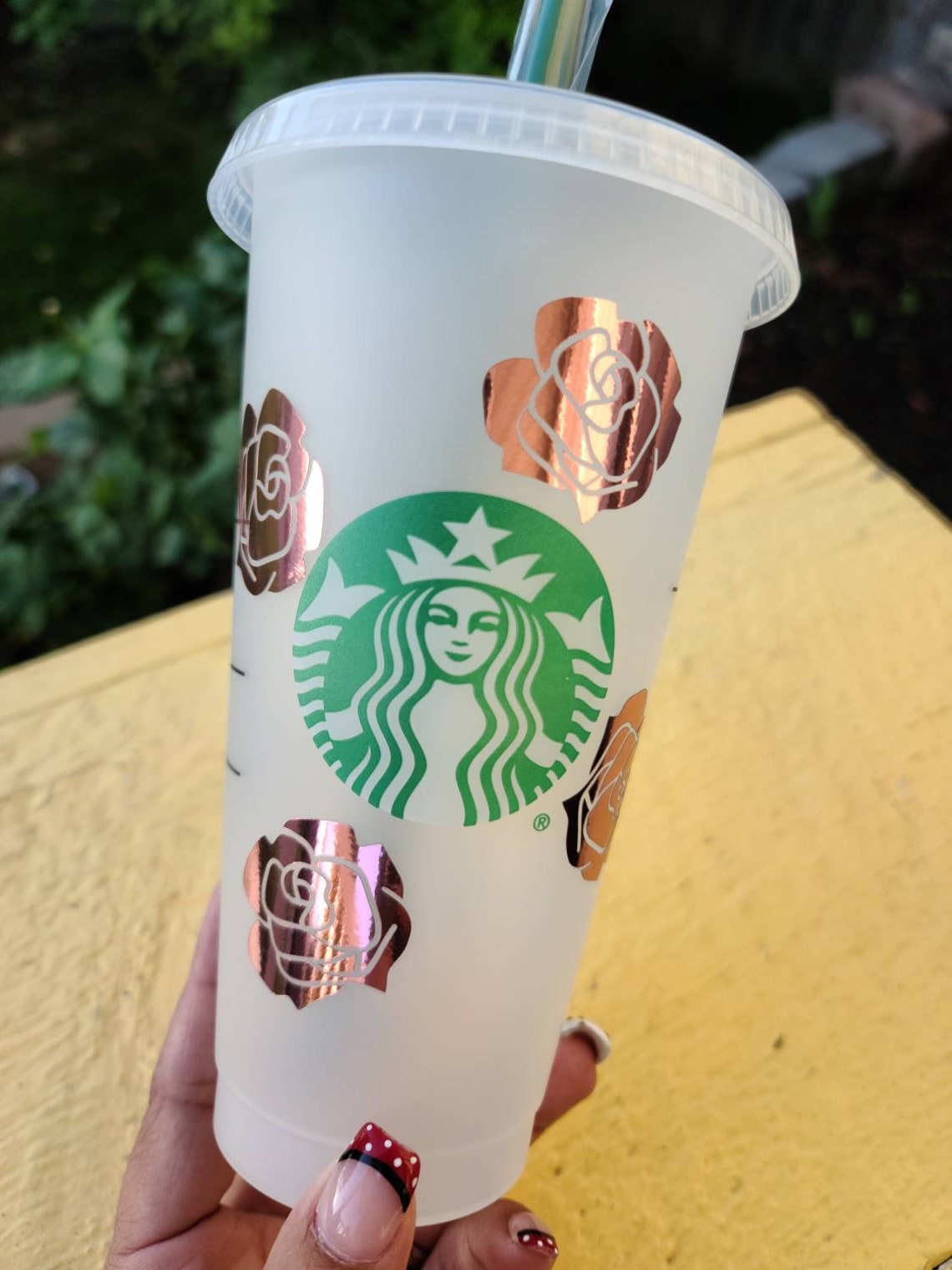 Rose Starbucks Cup rose tumbler roses cup personalized Etsy.de