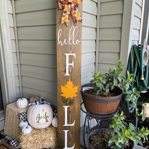 Hello Fall Porch Sign, fall welcome sign, porch sign,  front door sign, fall decor,  fall porch decor