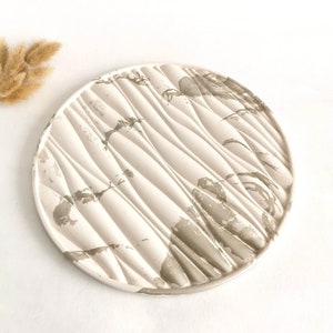 Large round tray | Marble round tray | Large Round Stone Decorative Tray | Stone Tray | Concrete Tray | Terrazzo Tray | Concrete Home Décor