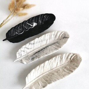 Feather Tray | Concrete Feather Tray | Trinket Tray | Trinket Dish | Jewellery Tray | Nightstand Tray | Elegant Aesthetic Tray | Jesmonite