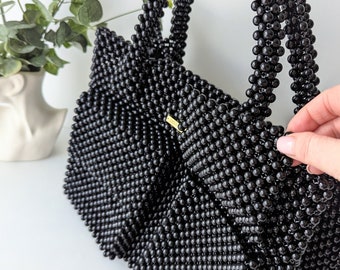 黒のビーズ付きビジネスレディースバッグ - Etsy 日本