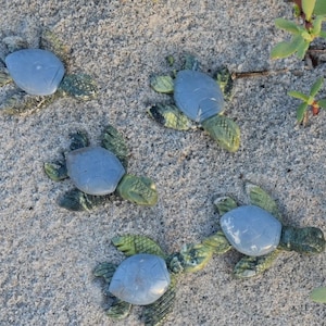 Green Serpentine and Gray Angelite Crystal Sea Turtle Item 3 Help support the loggerhead Turtle Foundation. image 4