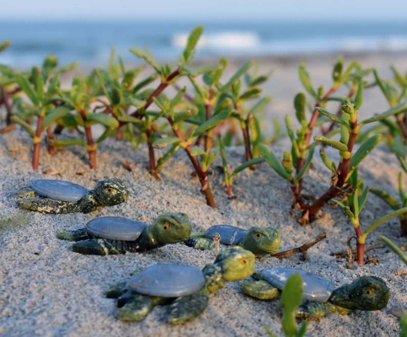 Green Serpentine and Gray Angelite Crystal Sea Turtle Item 3 Help support the loggerhead Turtle Foundation. image 3