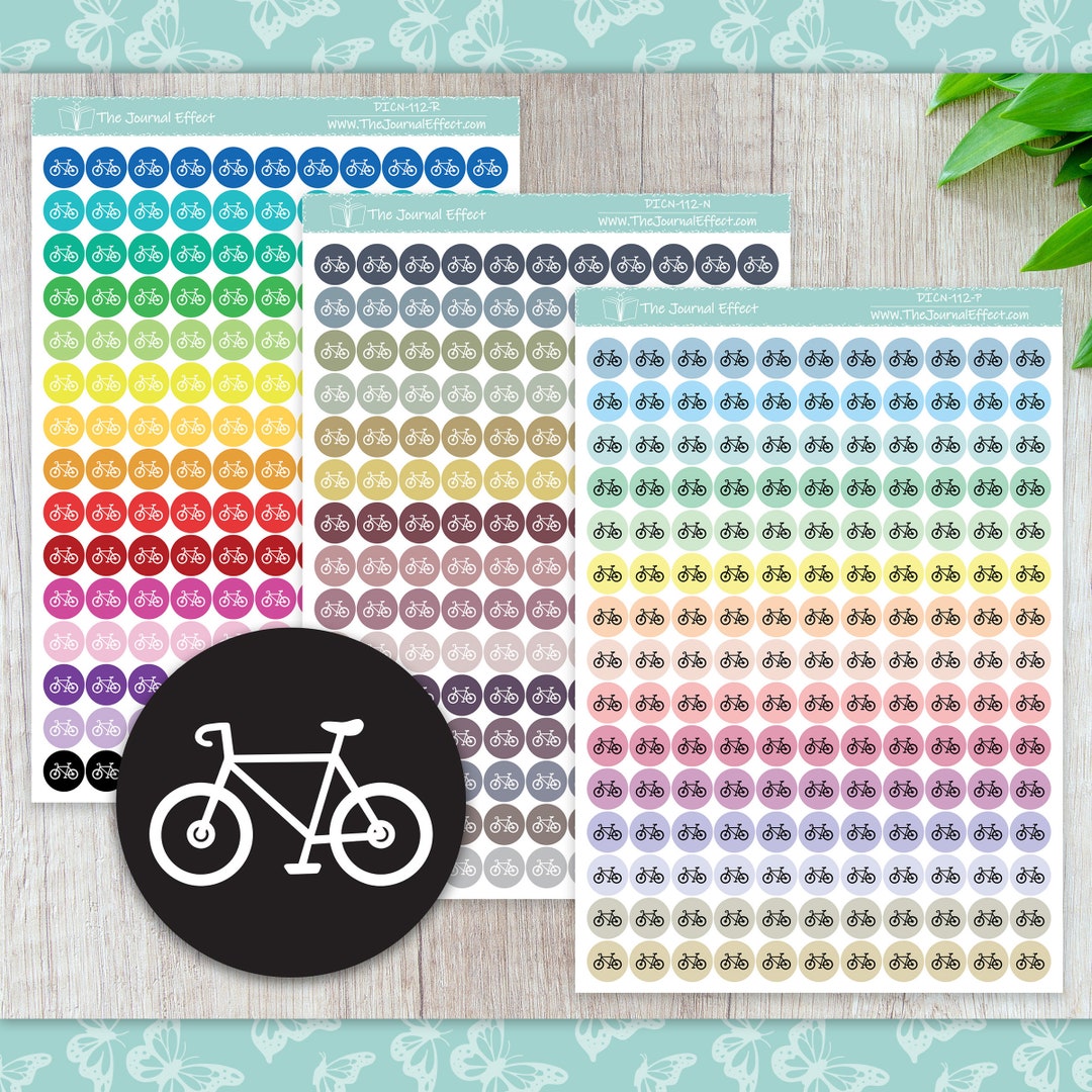 BICYCLE Tiny Dot Icon Stickers, .32" Functional Planner Stickers ...