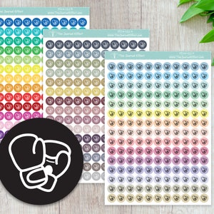 BOXING, Tiny Dot Icon Stickers, .32&quot; Functional Planner Stickers, Labels, Bujo, Stationery, Scrapbooking, Bullet Journal, DICN-122