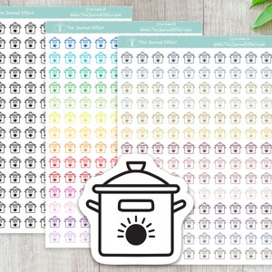May include: Three sheets of stickers with a rainbow gradient of colored pots with a black outline. The stickers are for use in a journal or planner. The text on the sheets reads "The Journal Effect" and "ICN-144-B, ICN-144-R, ICN-144-N" and "www.TheJournalEffect.com".