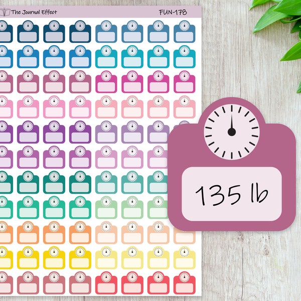 SCALE Weight Tracking Label Stickers, Planner Stickers, FUN-178