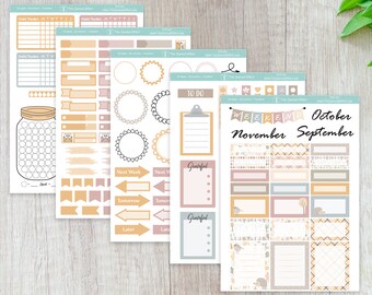 FUNCTIONAL STICKER Variety Pack, Hello Autumn, Fall Planner Stickers, FPK-101