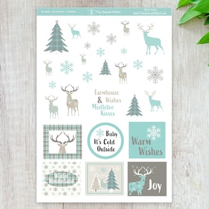 Deco Sticker Sheet, Winter Woods, Winter Planner Stickers, Decorative Planner Stickers, DECO-K102