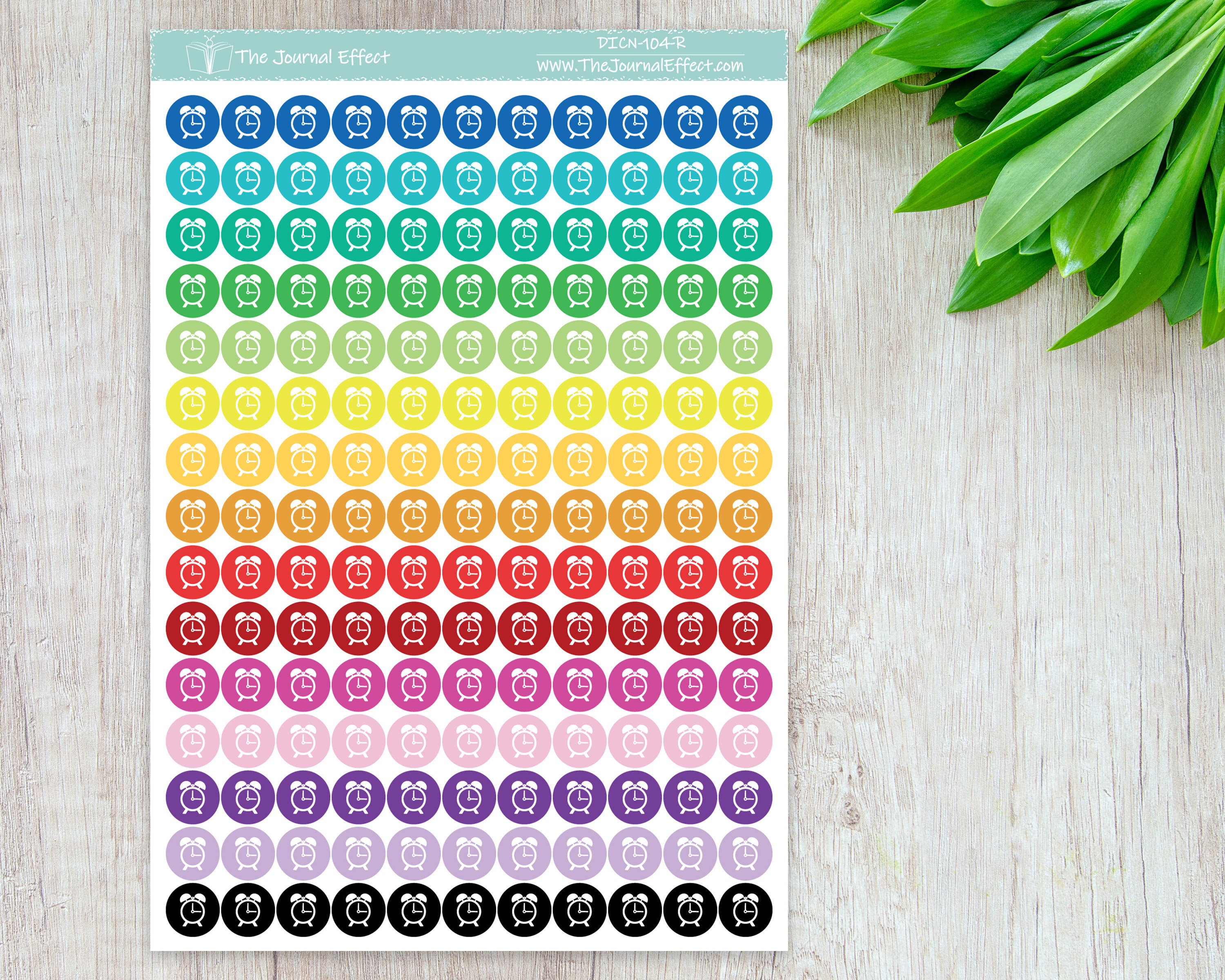 ALARM CLOCK Tiny Dot Icon Stickers, .32" Functional Planner Stickers ...