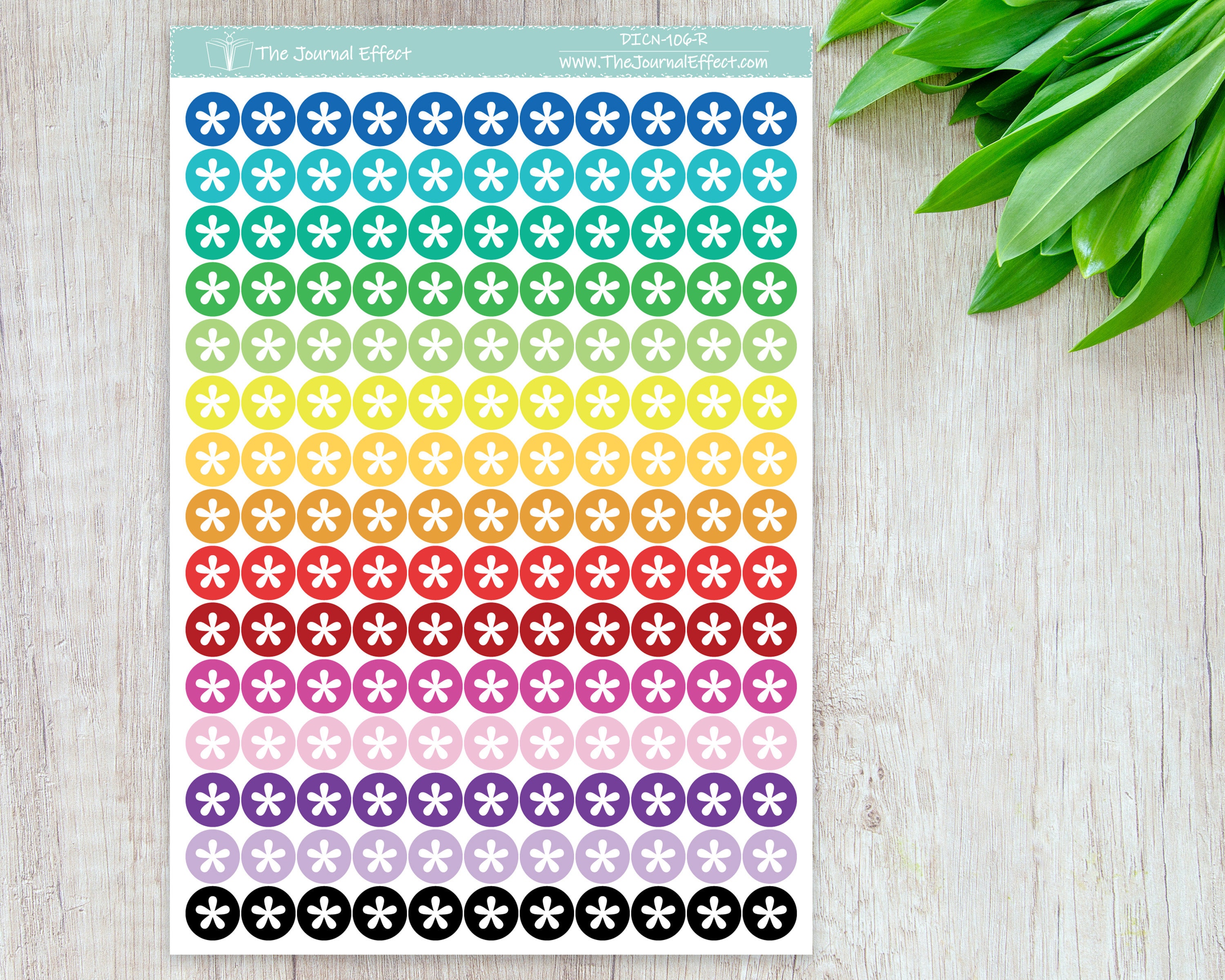 ASTERISK Tiny Dot Icon Stickers, .32" Functional Planner Stickers ...