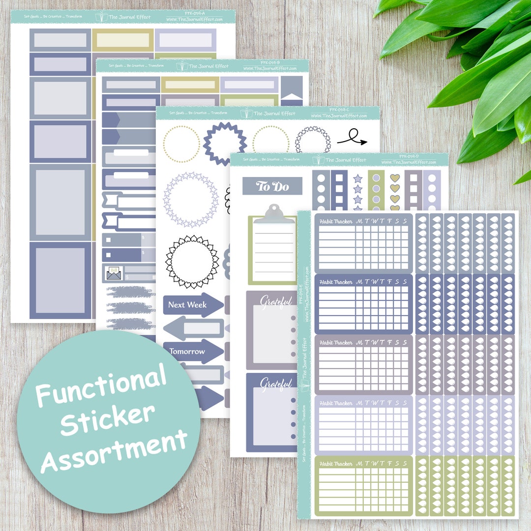 Functional Sticker Variety Pack, Label Planner Stickers, Stationery ...