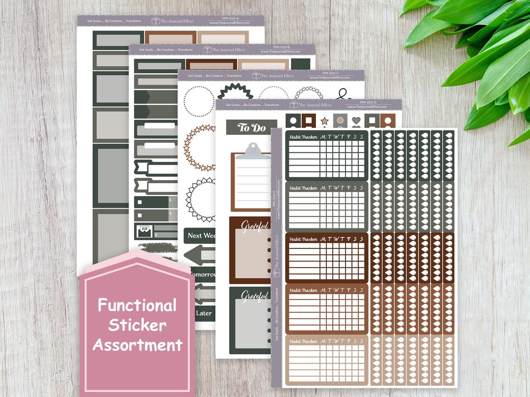 Functional Sticker Variety Pack, Label Planner Stickers, Stationery ...