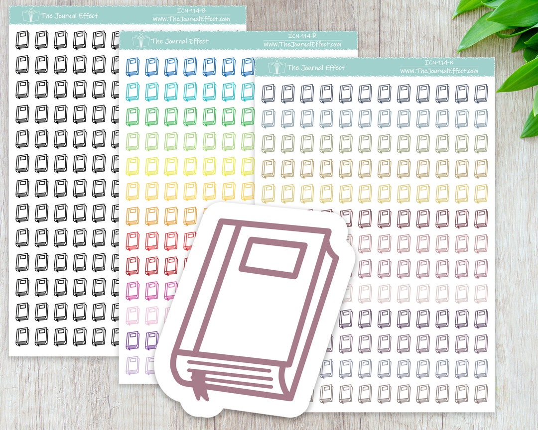 BOOK / JOURNAL, Mini Icon, Label Planner Stickers, Bujo, Functional ...