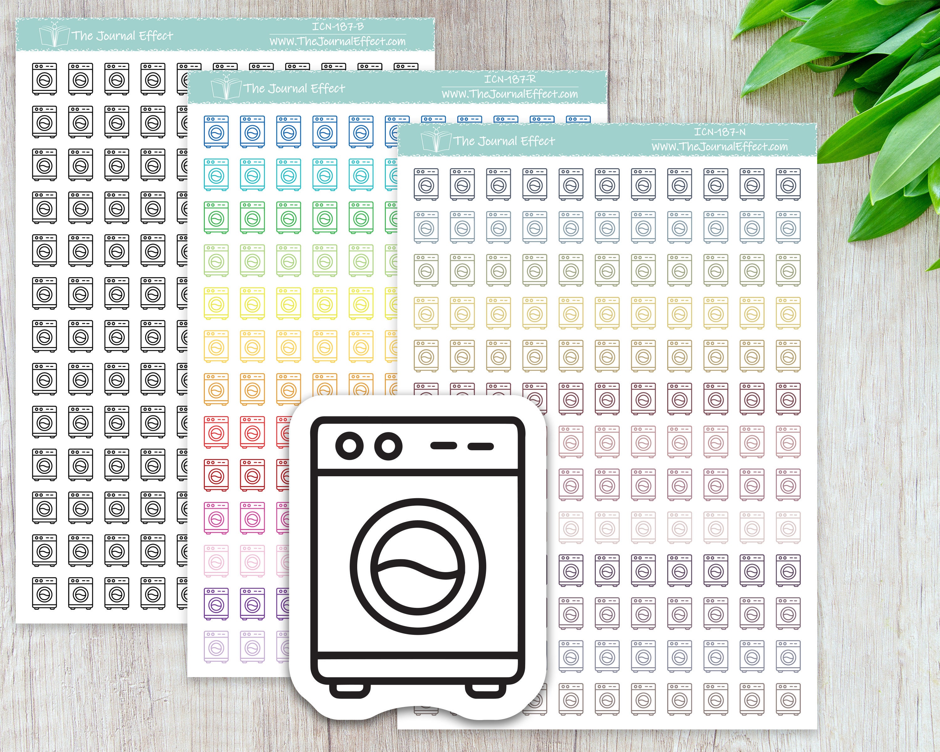 Washing Machine Inner Sticker LAUNDRY, Washing Machine, Mini Icon, Label Planner Stickers, Bujo ...