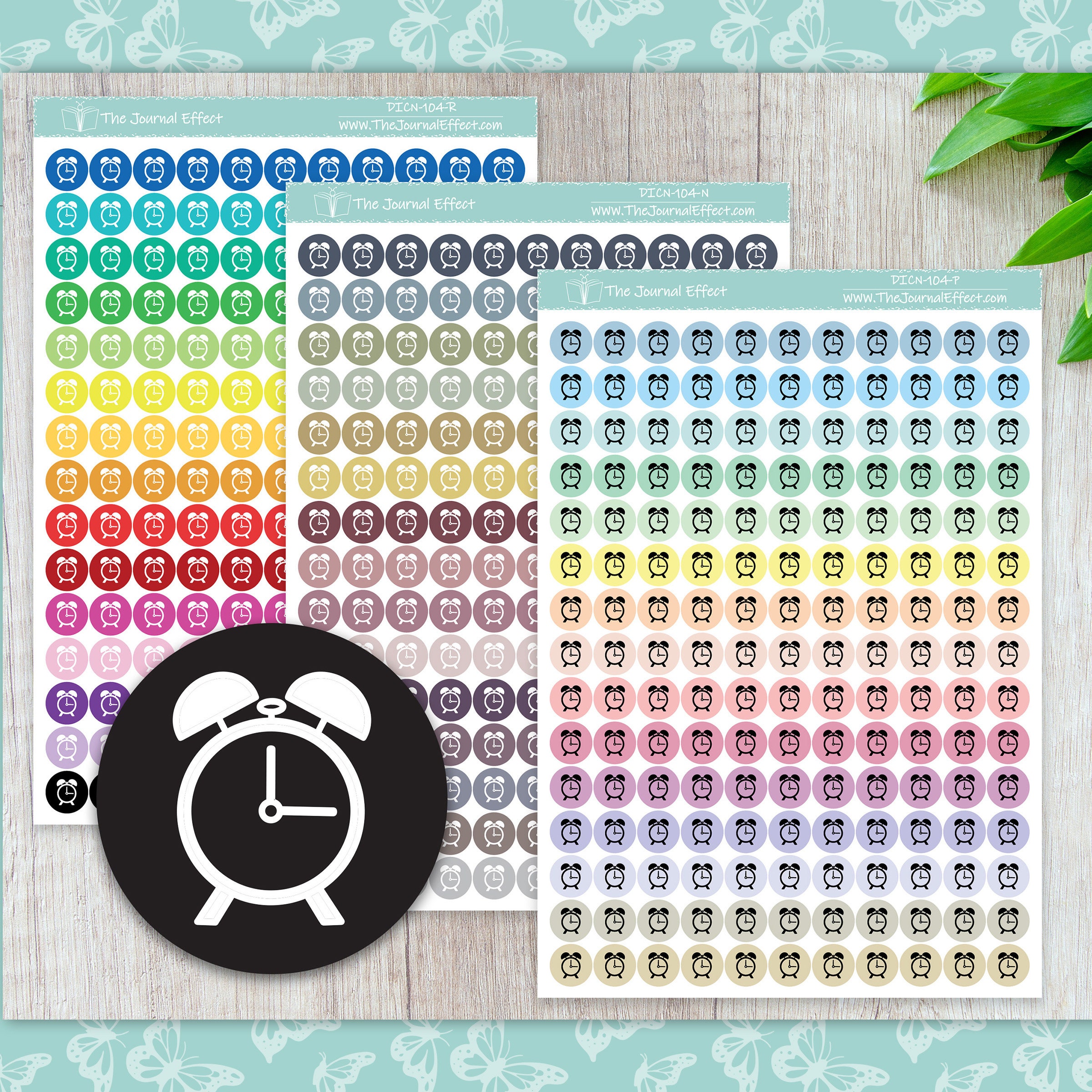 ALARM CLOCK Tiny Dot Icon Stickers, .32" Functional Planner Stickers ...