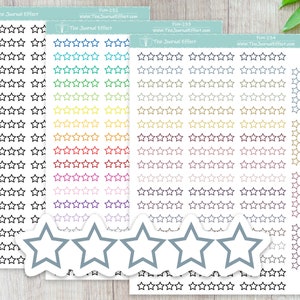 May include: Sheets of star-shaped stickers in various colors, including black, blue, green, yellow, red, and purple. Each sheet features rows of outlined stars. The text "The Journal Effect" and "FUN-232", "FUN-233", and "FUN-234" are visible.