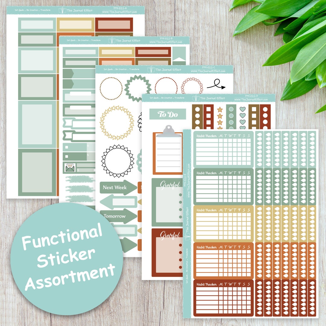 Functional Sticker Variety Pack, Label Planner Stickers, Stationery ...