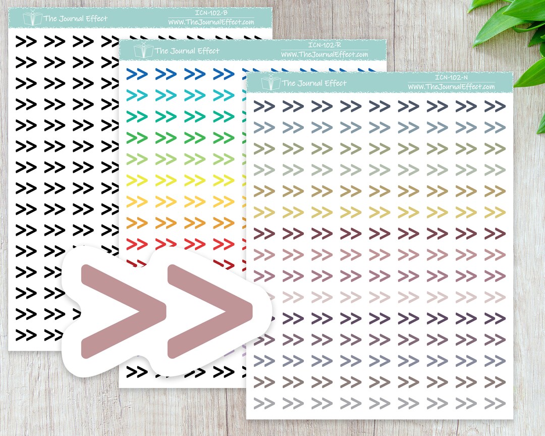 DOUBLE ARROW, Mini Icon, Label Planner Stickers, Bujo, Functional ...