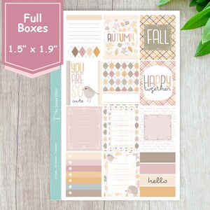Full Boxes, Hello Autumn, Fall Planner Stickers, Decorative, Functional Planner Stickers, FBS-K101