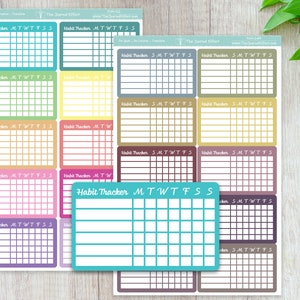 WEEKLY HABIT Tracker Table, Functional Label Planner Stickers for Erin Condren, Happy Planner, BUJO, A5 and many more! Fun-112, Fun-113