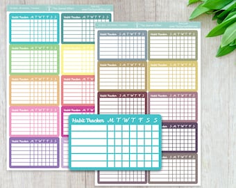 WEEKLY HABIT Tracker Table, Functional Label Planner Stickers for Erin Condren, Happy Planner, BUJO, A5 and many more! Fun-112/113/248/249