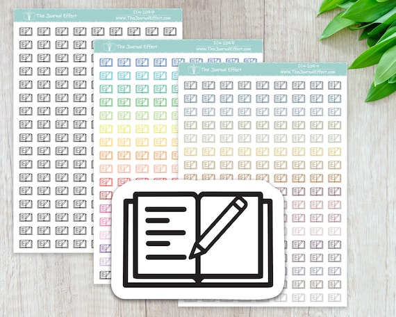 STUDY, homework,  Mini icon, Label Planner Stickers, Bujo, Functional Stickers, Stationery, Scrapbooking, Bullet Journal, ICN-209