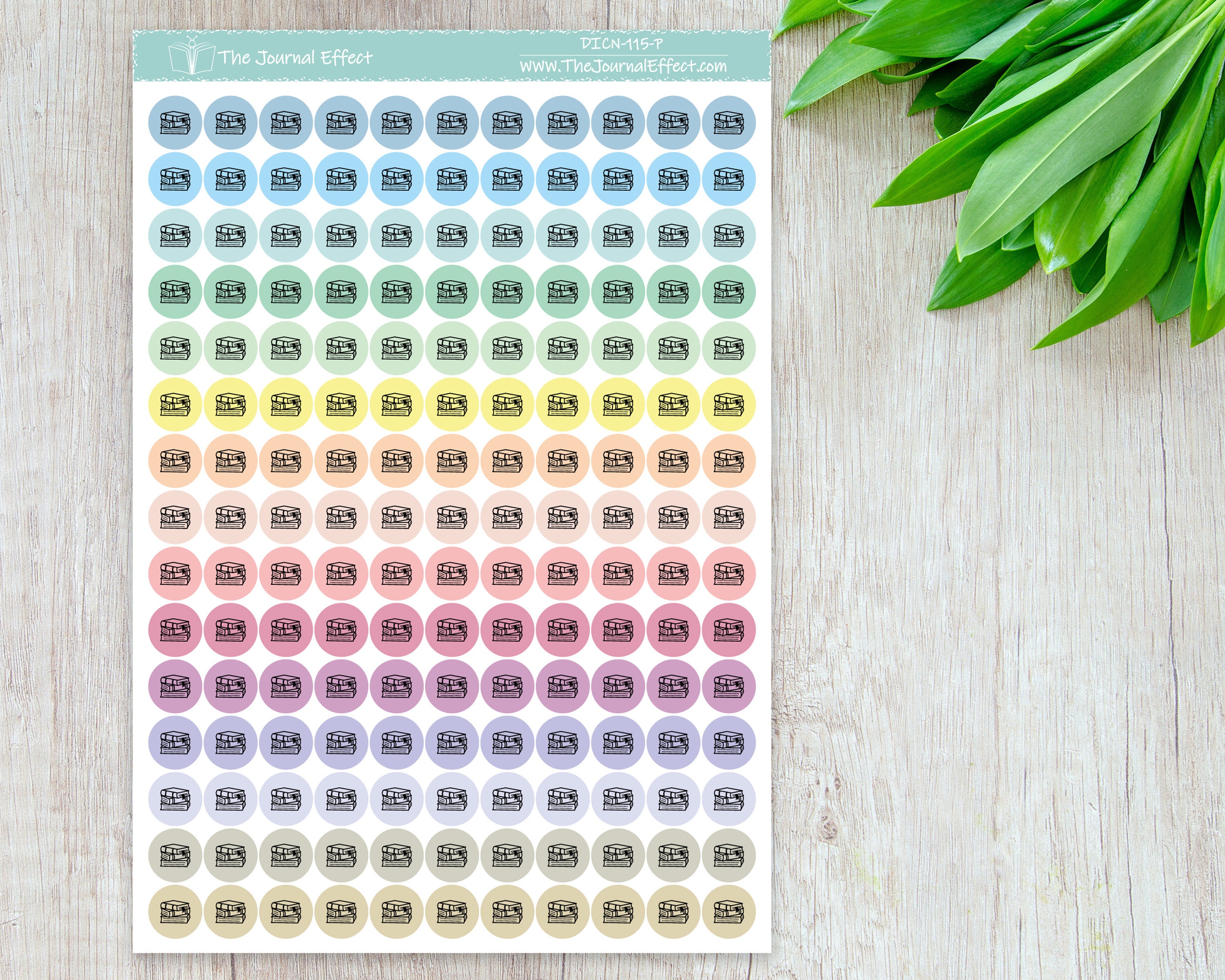 BOOK STACK Tiny Dot Icon Stickers, .32" Functional Planner Stickers ...
