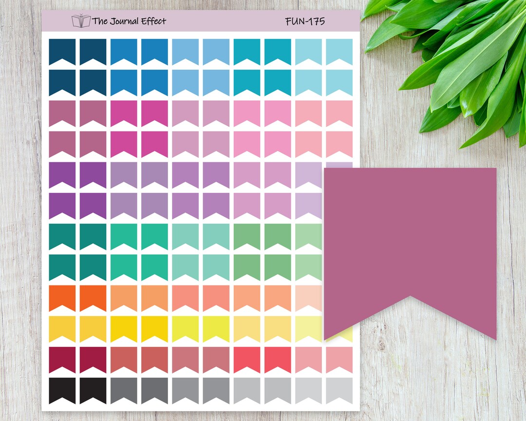 1/2" FLAG Box Label Planner Stickers, Functional Planner Stickers ...