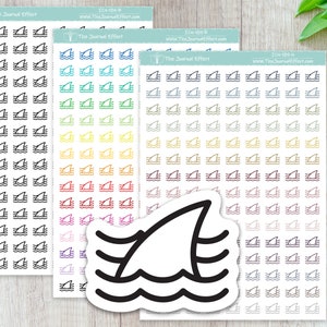 SHARK WEEK, Mini icon, Label Planner Stickers, Bujo, Functional Stickers, Stationery, Scrapbooking, Bullet Journal, ICN-185