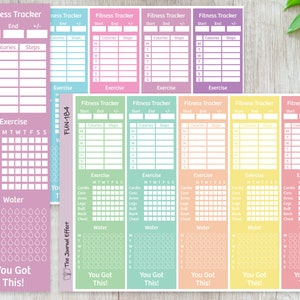 FITNESS TRACKER Sidebar Label Planner Stickers, Fun-183, Fun-184