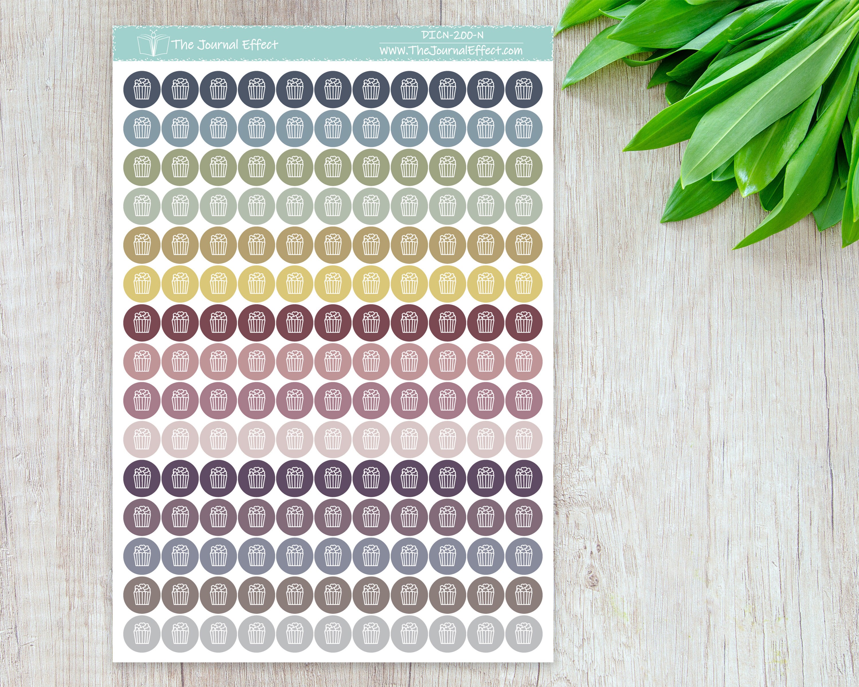 MOVIE, POPCORN Tiny Dot Icon Stickers, .32" Functional Planner Stickers ...