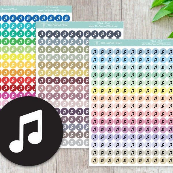 MUSIC NOTE, Tiny Dot Icon Stickers, .32" Functional Planner Stickers, Erin Condren, Happy Planner, Bullet Journal, DICN-198