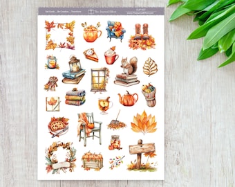 Rustic Fall Cozy Planner Stickers, Neutral Autumn Clipart, Planners, Journals, Cards and Crafts, BUJO, Scrapbooking, CLIP-037