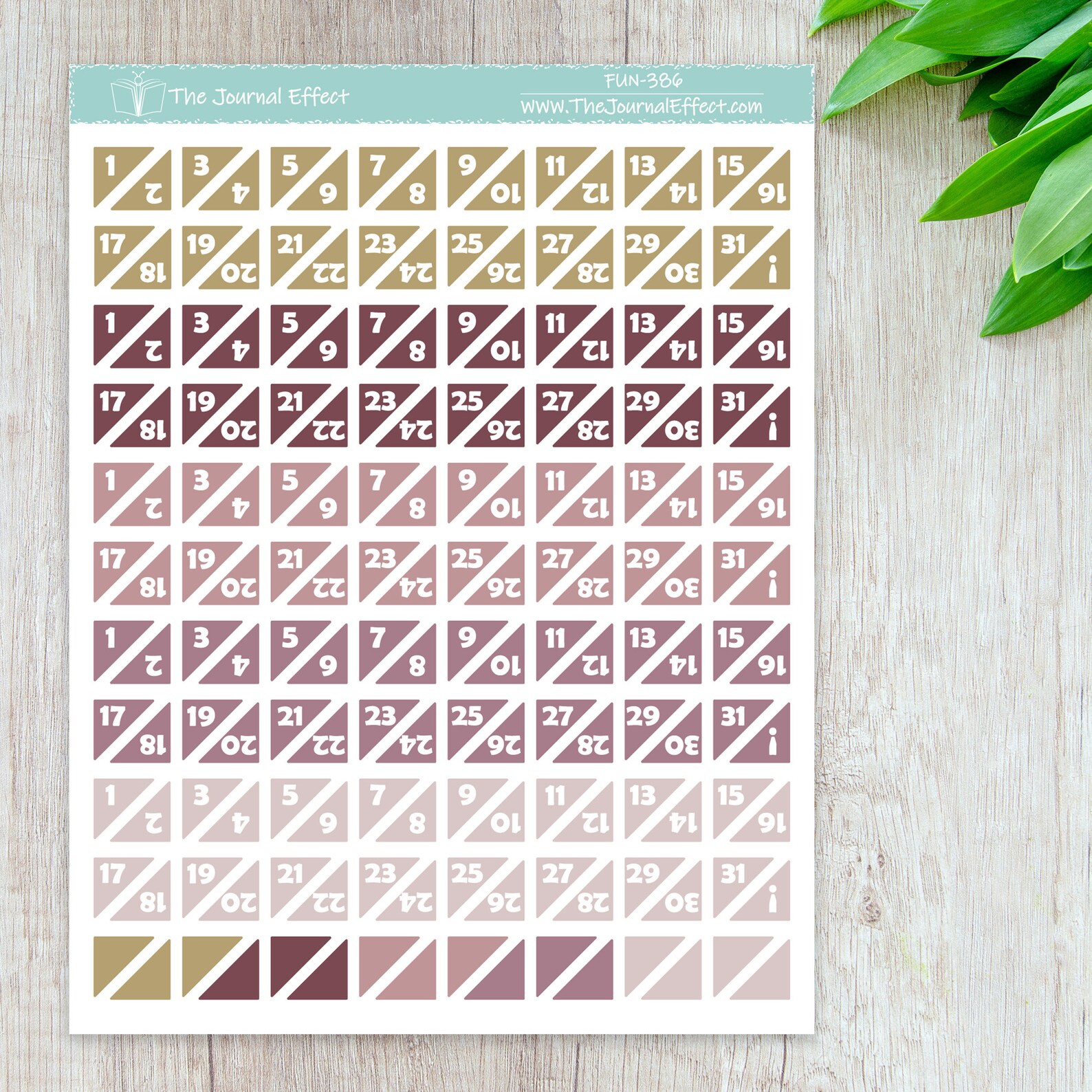 LEFT CORNER Date Stickers, .36