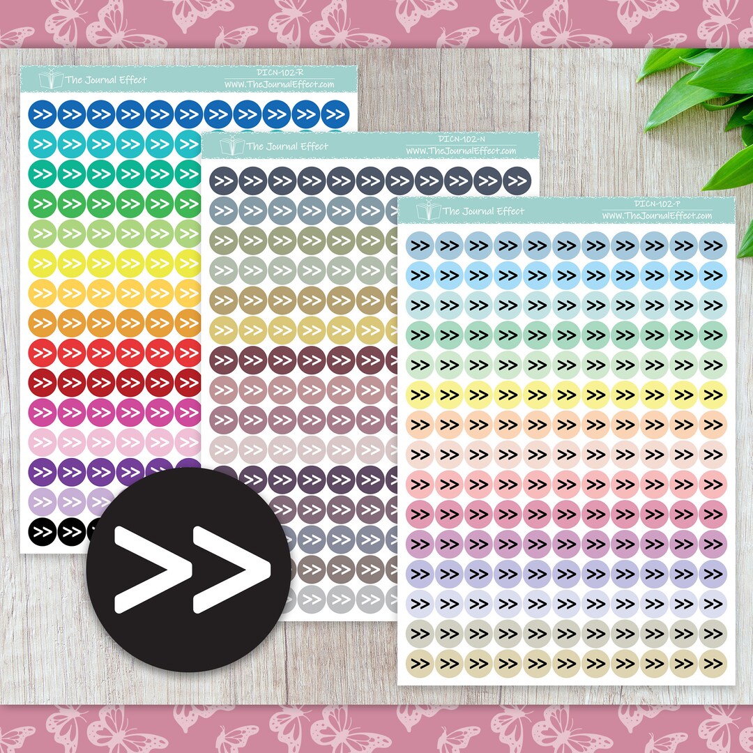 DOUBLE ARROW Tiny Dot Icon Stickers, .32" Functional Planner Stickers ...