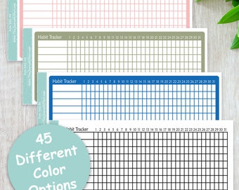 MONTHLY HABIT Tracker Table, Functional Label Planner Stickers, Stationery, Scrapbooking, Bullet Journal, Fun-392