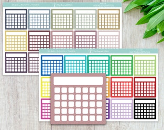 Monthly Habit Tracker Sticker Sheet | Blank Calendar Month Planner ...