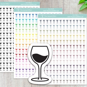 WINE GLASS, Mini icon, Label Planner Stickers, Bujo, Functional Stickers, Stationery, Scrapbooking, Bullet Journal, ICN-190