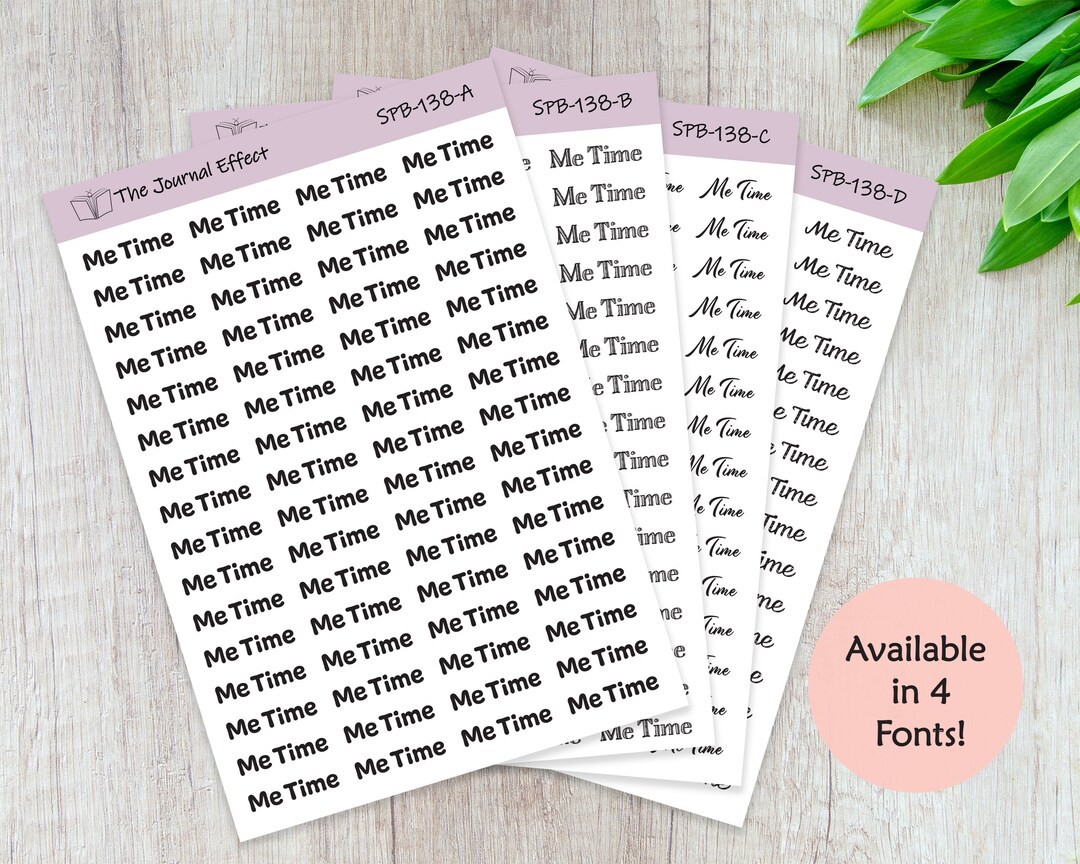 ME TIME Script Planner Sticker Labels for Erin Condren, Happy Planner ...