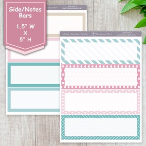 SIDE BAR Stickers, Notes Bar Cover, Planner Stickers, Decorative, Functional Planner Stickers, SIDE-K007
