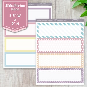 SIDE BAR Stickers, Notes Bar Cover, Planner Stickers, Decorative, Functional Planner Stickers, SIDE-K009